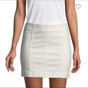 Free People Modern Femme Striped Mini Skirt Pinstripe Stripe Off White Cotton 6
